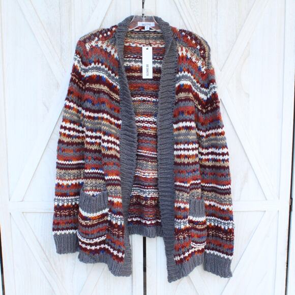 BB Dakota Shawl That Striped Open Cardigan S - Picture 1 of 12